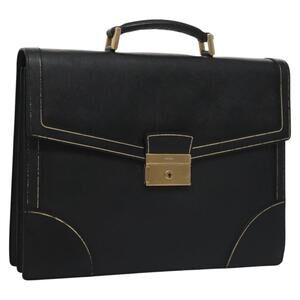 PRADA Business Bag Safiano Leather Black Gold